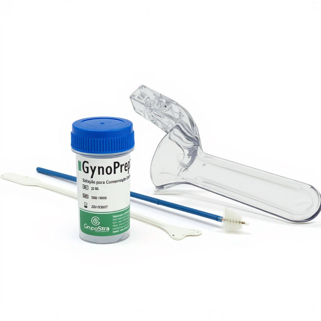 GynoPrep® Kit de Coleta - Frasco 20 mL + Espátula Ayre + Escova Cervical + Espéculo P